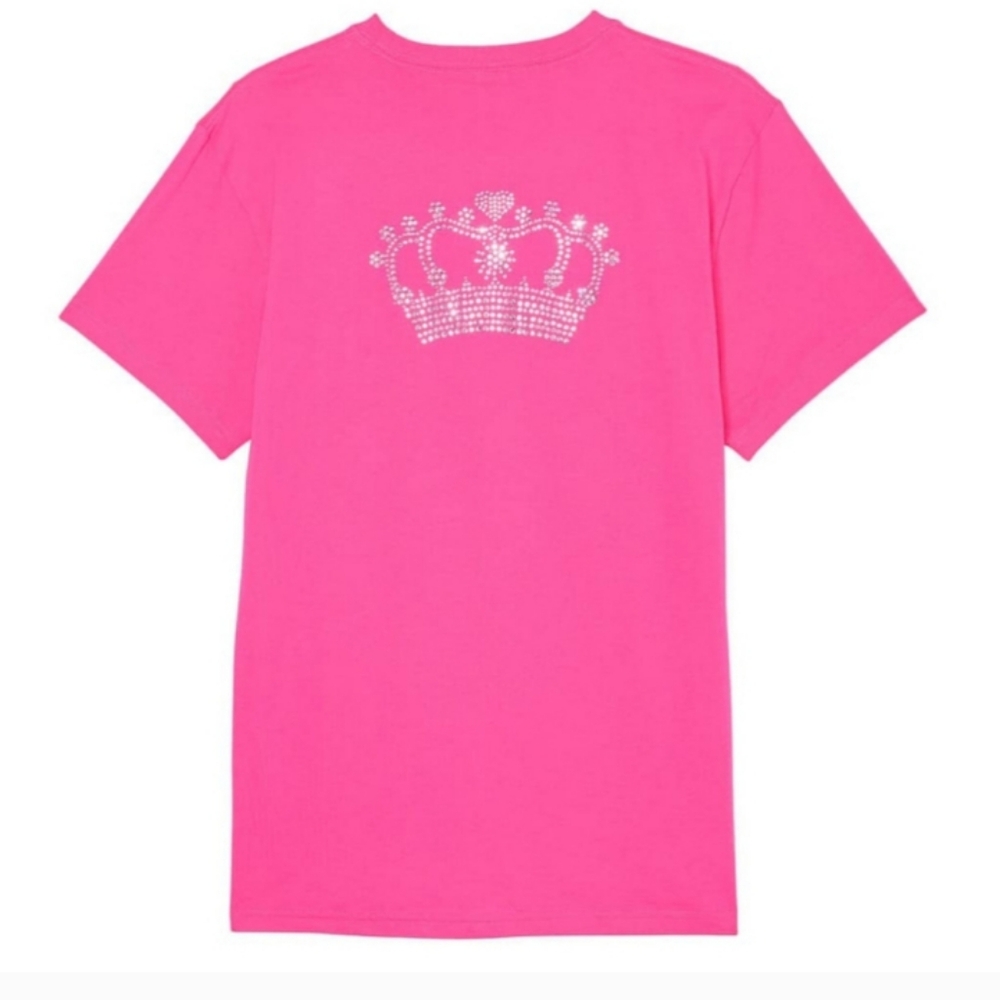 Victoria's Secret Pink Linited Edition Carmine Rose Bling T Shirt